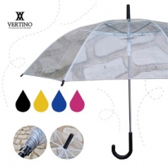 베르티노 60 투명비닐 바이어스 우산 투명 컬러띠