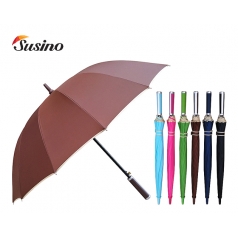 발렌타인 장우산 60*14k 자동 FRP 폰지 미색 바이어스 우산- 칼라