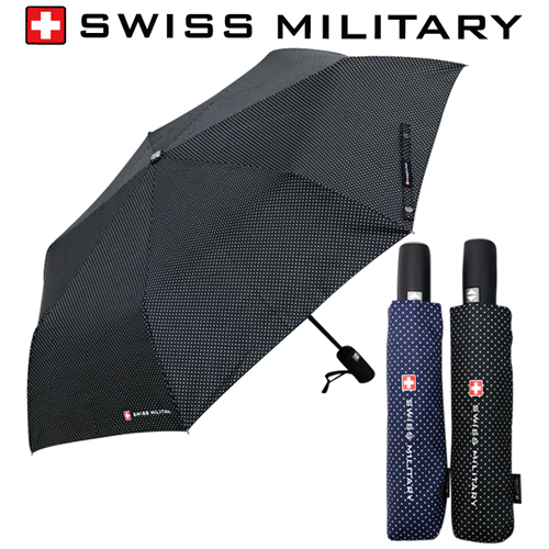 스위스밀리터리 우산 3단 7K 완전자동 핀도트 우산