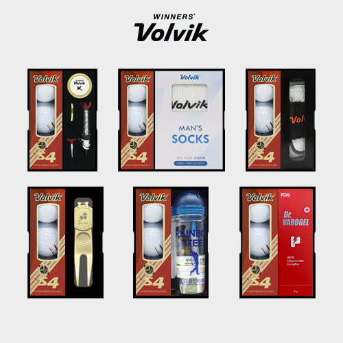 볼빅 S4 3구 선물세트 (4PC) 화이트 우레탄 골프공 볼마커 인쇄