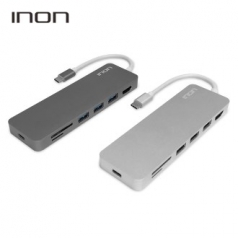 [허브]아이논 USB C타입 to 3.0 4포트 with HDMI / SD / Micro SD 허브 IN-UH210C