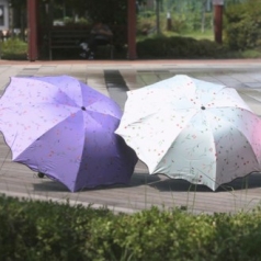 플라워 패턴 우양산, 자외선차단 우산 양산, 플라워 패턴 암막 3단 미니 UV