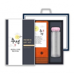 송월 추석 선물세트 (호텔컬렉션 어로우40 1매 + 마이보틀 500ml 1개)
