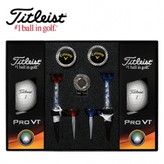 타이틀리스트 Pro V1 골프볼 6구+볼마커 (실버) + 자석티 (2) 세트