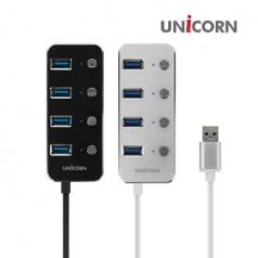 유니콘 TH-4000S 개별 스위치 4포트 USB3.0 허브