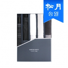 송월 타올 우산 5매 선물세트 (SWU 2단 모던체크1, SWU 3단 컬러무지1,  풍차3)