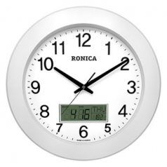 로니카 무소음 대형 화이트우드 캘린더벽시계 400WC