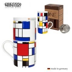 독일 코니츠 머그컵 인쇄 몬드리안 1인용 커피메이커