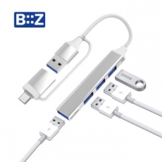 C타입 USB 4포트 멀티허브 BZ-C4U, 갤럭시탭 노트북 맥북 충전