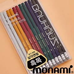 모나미 바우 하우스 삼각 지우개 연필 (클래식12p)
