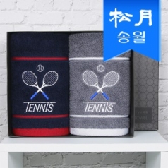 송월  스페셜라인 테니스수건 페이스 타올 2매 선물세트 (블랙박스) +CM 쇼핑백