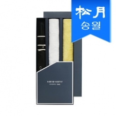 송월타올 우산 3매 선물세트(CM 뱀부 블록 타올2 + CM 2단 폰지 바이어스1)