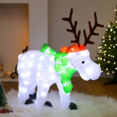 크리스마스 80구 LED 루돌프 트리 사슴 장식 인형