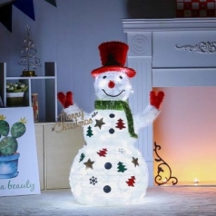 90cm LED 빨간 모자 대형 눈사람 카페 매장 크리스마스 장식