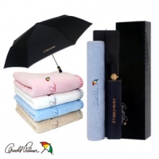 아놀드파마 3단 전자동 폰지 엠보 우산+로고 쟈가드130 타올세트