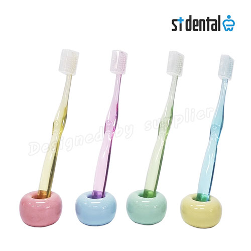 치과용 크리스탈캡 슬림모 칫솔 4p세트 여행용세트 구강용품