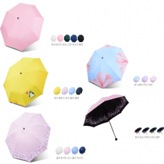 파스텔톤 벚꽃 암막 양우산, 봄 여름 초경량 양산 캐릭터 양우산(5가지)