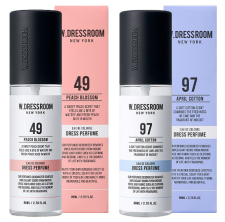 더블유드레스룸 클리어 퍼퓸 80ml 1P / 섬유 탈취제 / 에이프릴코튼 피치블라썸 중 택 1 / 케이스 포함 #2
