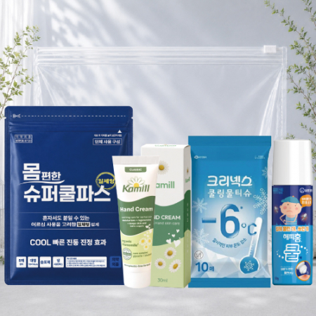 몸편한 4종 쿨세트21호(일체형 쿨파스+카밀핸드크림+쿨링물티슈+유한양행 모기약 쿨액) #2