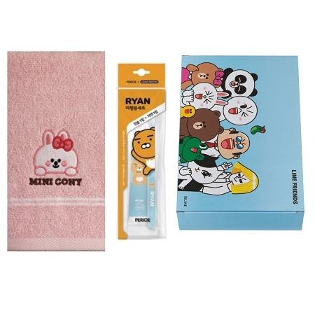 라인프렌즈 브라운앤프렌즈130g 세면타올 카카오프렌즈 치약칫솔 여행용세트 #3
