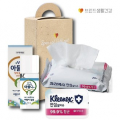2종 크리넥스 안심물티슈+아물디액 모기약 손잡케이스 안심항균99 물티슈 온가족 모기약 물파스