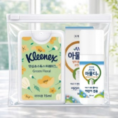 크리넥스 안심소독스프레이+아물디 모기약2종세트(브생건 지퍼백)