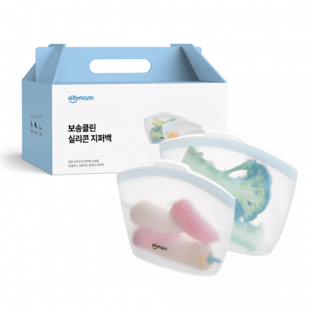 실리만 보송클린 실리콘 지퍼백 2종세트 (600ml+1000ml) #2
