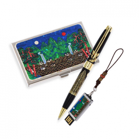 일월오봉도 볼펜 자개 명함케이스 대용량 자개 USB #2