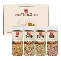 슈퍼푸드 저속노화 곡물4종 선물 세트 (귀리400g 병아리콩400g 혼합21곡400g 렌틸콩400g)