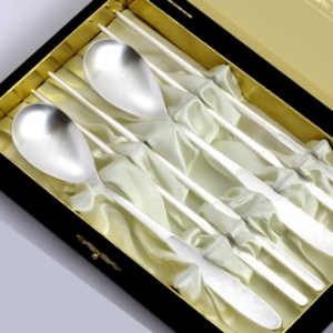 JJ210.제노바 웨이브 은수저 선물세트 2벌