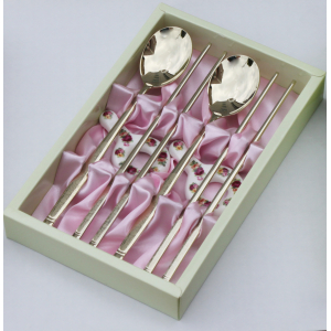 JJ020.퀸센스 연봉 티타늄 건강 수저세트 2벌