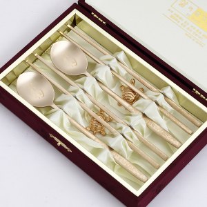 제노바 명품 방짜유기 수저세트 2벌 (산수화)