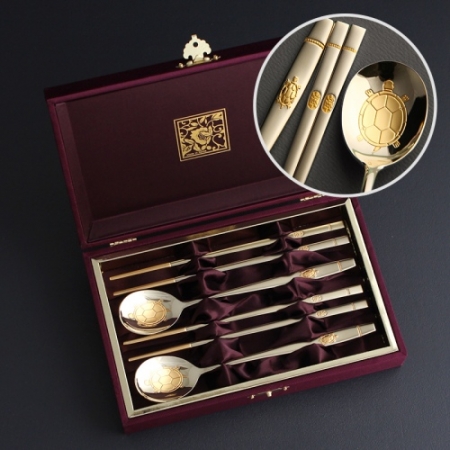 장수거북 24K 금도금 골드수저 2P (실크A) #2