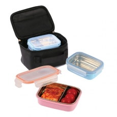 도시락 & 찬기 밀폐용기 2P 세트 (분리형)