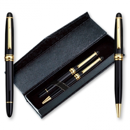 블랑스 금장 유성+수성 볼펜 세트 (자석 케이스 포함) #2