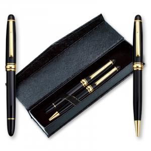 블랑스 금장 유성+수성 볼펜 세트 (자석 케이스 포함)