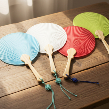한지선 소형 기성 전통부채 매듭포함(랜덤) #2