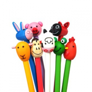 8종 동물 캐릭터 연필