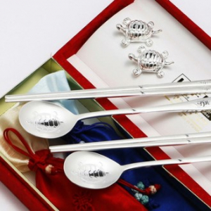 JJ200-A 제노바 백동 거북 은수저세트