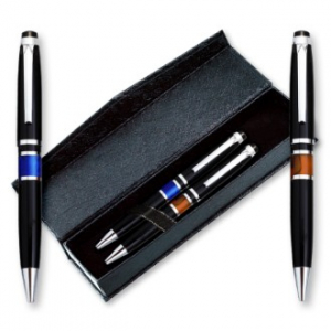 아쿠아 블루 오렌지 볼펜 set (자석 케이스)