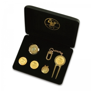 VIP 골드 볼마커 세트 (볼마커 클립 2개+볼마커 2개+그린보수기 1개+고급 하드케이스)