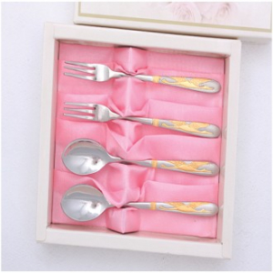 JJ530 제노바 선학 금 티스푼세트 4P