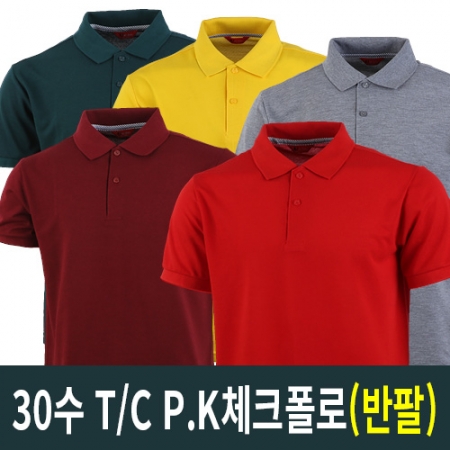 30수 TC PK 체크폴로 반팔 // 주머니X