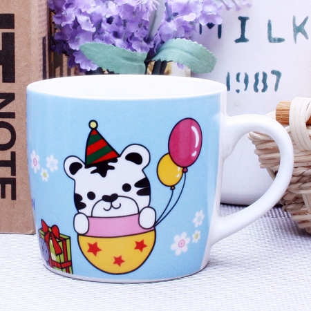 리빙 화이트 동물 스마일 블루 #2