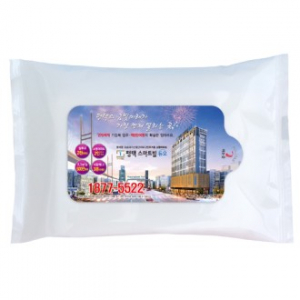 백색 물티슈 20매 홍보용 4無 Safe