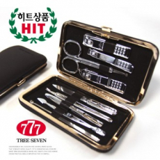 쓰리세븐 TS-3432X 블랙, 실버 손톱깎이 세트