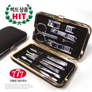 쓰리세븐 TS-3432X 블랙, 실버 손톱깎이 세트