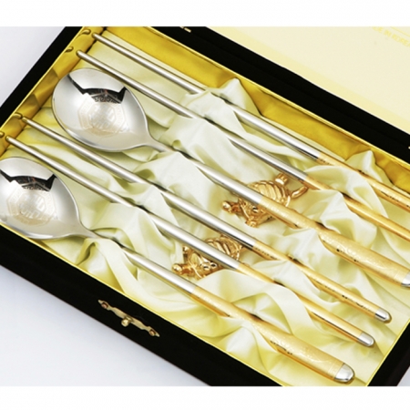 JJ038 제노바 황금 진공 매화 수저세트 #3