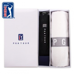 PGA 3단 엠보 선염 우산 + 130g 면사 타올 우산 선물세트