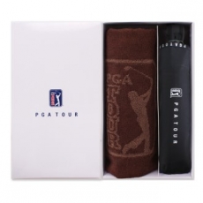PGA 3단 로고 바이어스 완전 자동우산 + 170g 죽사타올세트